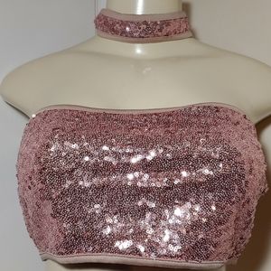 Eye Catching Sequin Swimsuit & Choker